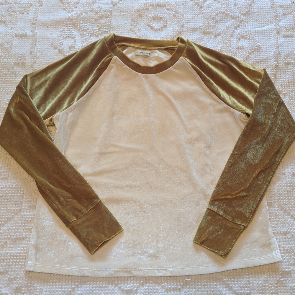 Madewell velvet raglan top